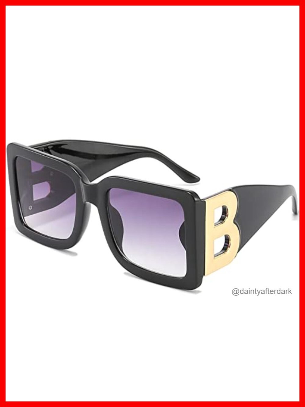 Large Square Sunglasses with UV400 Protection, Oversized Frame